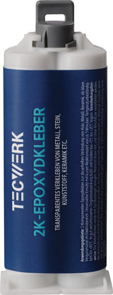 2K-Epoxidklebstoff 50g farblos Doppelkartusche TECWERK – 12 Stück