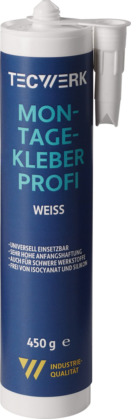 Montagekleber Profi weiß 450g Kartusche TECWERK – MS-Polymer, dauerelastisch
