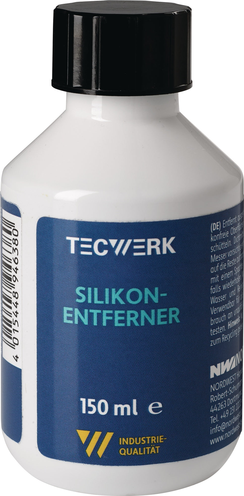TECWERK Silikonentferner Gel 150 ml Flasche mit Pinsel – löst ausgehärtete Silikonreste
