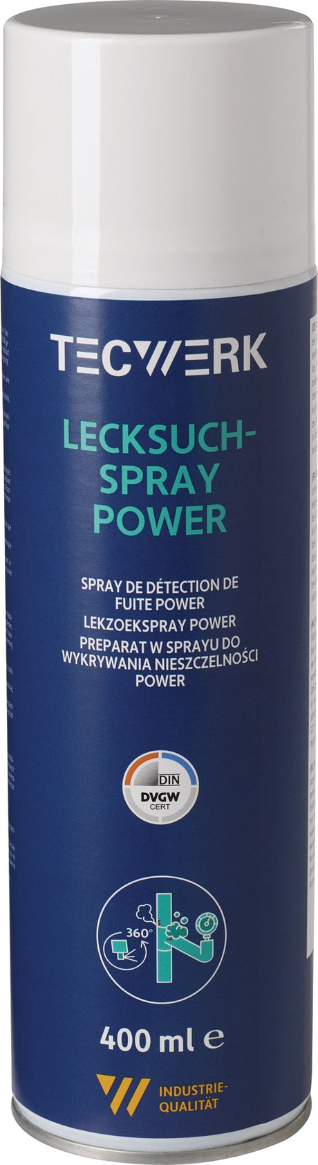 TECWERK Lecksuchspray Power farblos DVGW 400 ml Spraydose – 12 Stück