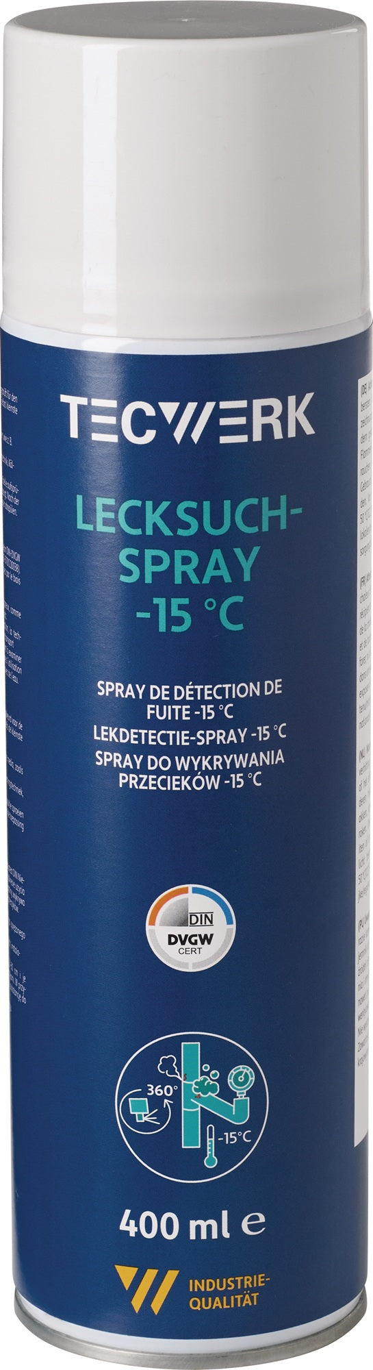 TECWERK Lecksuchspray -15 °C farblos DVGW 400 ml Spraydose – 12 Stück