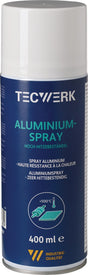 TECWERK Aluminiumspray bis +500 °C hellsilber glänzend 400 ml Spraydose – 12 Stück