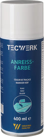 TECWERK Anreiß-Fluid blau 400 ml Spraydose – schnelltrocknendes Kontrastmittel, 12er-Pack