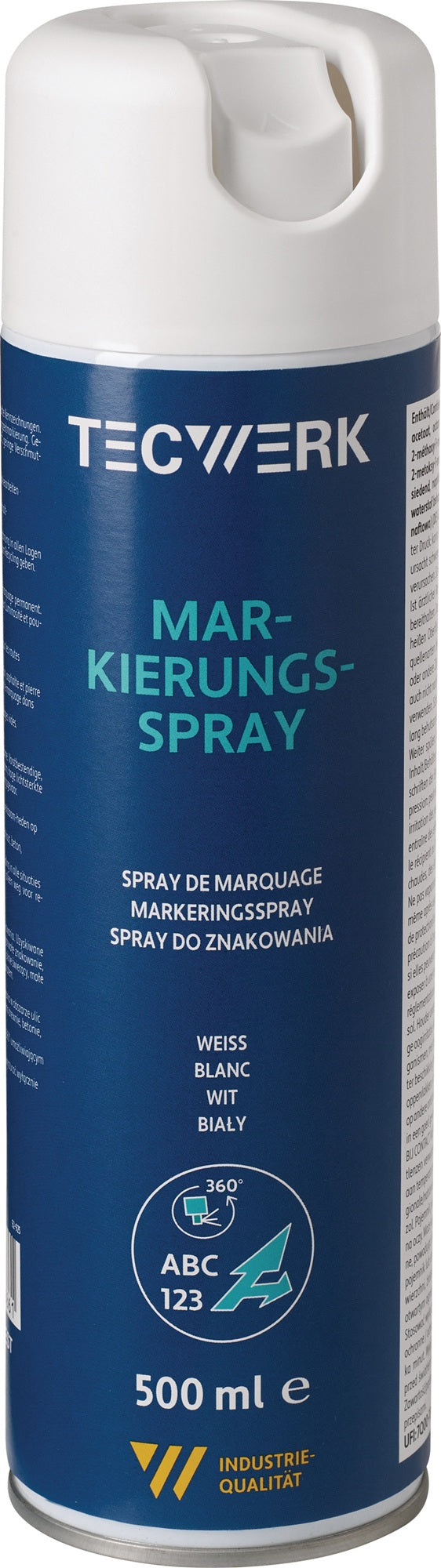 TECWERK Markierungsspray Rot 500 ml – 12er-Pack, Acrylharz, 360°-Ventil, frostsicher