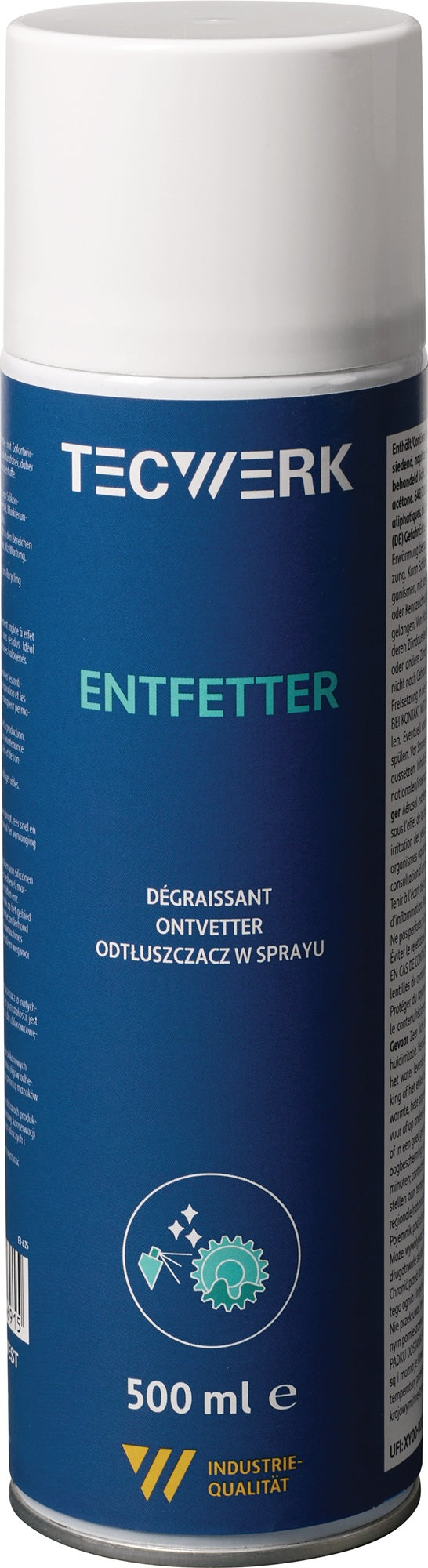 TECWERK Entfetter 500 ml Spraydose – Acetonhaltig, Silikonfrei, Rückstandsfrei