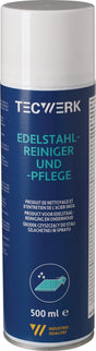 TECWERK Edelstahlreiniger 500 ml Spraydose – Reinigt, schützt und konserviert Metalloberflächen, silikonfrei