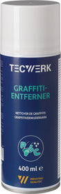 TECWERK Graffitientferner 400 ml Spraydose – Milder Abbeizer für Wandschmierereien, Marker, Kleber, Harz- und Ölrückstände