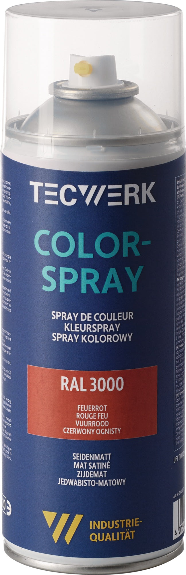 TECWERK Colorspray feuerrot seidenmatt RAL 3000 400ml Spraydose – 6 Stück