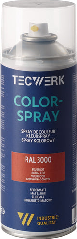 TECWERK Colorspray feuerrot seidenmatt RAL 3000 400ml Spraydose – 6 Stück