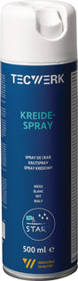 Kreidespray weiß 500 ml Spraydose TECWERK – 6 Stück für Markierungen