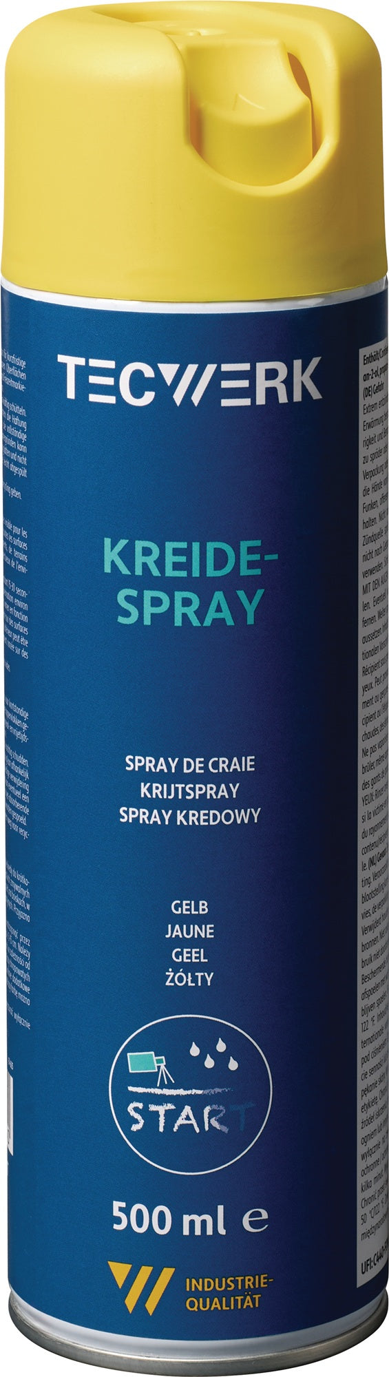 Kreidespray weiß 500 ml Spraydose TECWERK – 6 Stück für Markierungen