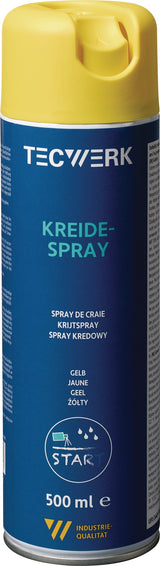 Kreidespray weiß 500 ml Spraydose TECWERK – 6 Stück für Markierungen