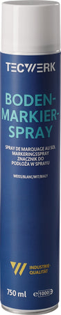 Bodenmarkierspray 750ml weiß TECWERK Spraydose – 6 Stück, Acrylharz, abriebfest