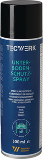 TECWERK Unterbodenschutz-Spray schwarz 500 ml – 12er Pack, Steinschlag- & Rostschutz