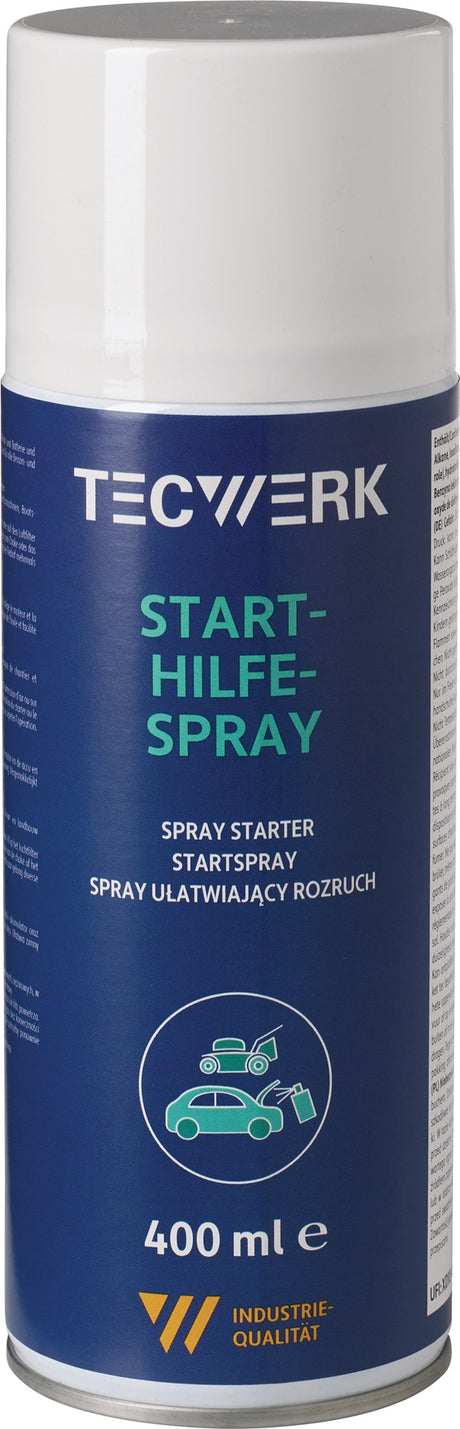 TECWERK Starthilfespray 400 ml Spraydose – Sofortstart für Benzin- und Dieselmotoren, silikonfrei