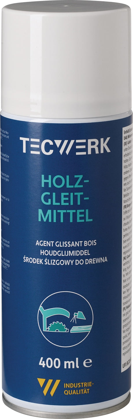 TECWERK Holzgleitmittel 400 ml Spraydose – Silikonfreier Gleitfilm für Holzbearbeitungsmaschinen