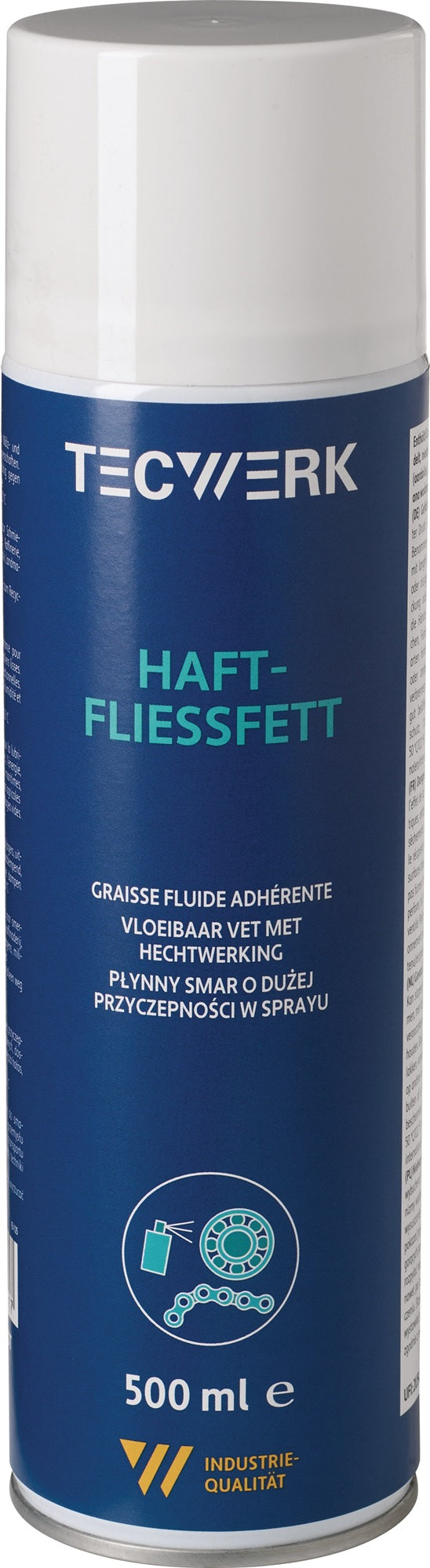TECWERK Haftfließfett 500 ml gelblich Spraydose – 6 Stück – Kriechfähiges Sprühfett für Ketten und Lager