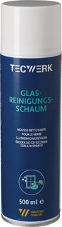 TECWERK Glasreinigungsschaum 500 ml Spraydose – 6 Stück, rückstandsfrei für Glas, Keramik & Fliesen