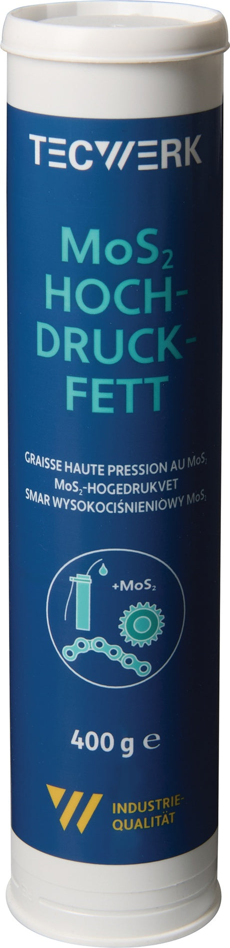 TECWERK MoS² Hochdruckfett schwarzgrau 400 g Kartusche – 12 Stück, NLGI 2, -30 bis +120 °C