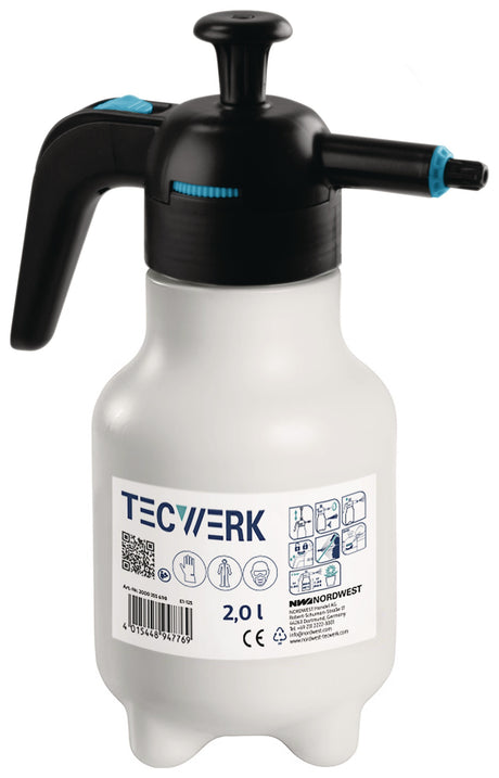 TECWERK Drucksprüher 2 l mit FPM-Dichtung & Kunststoffdüse