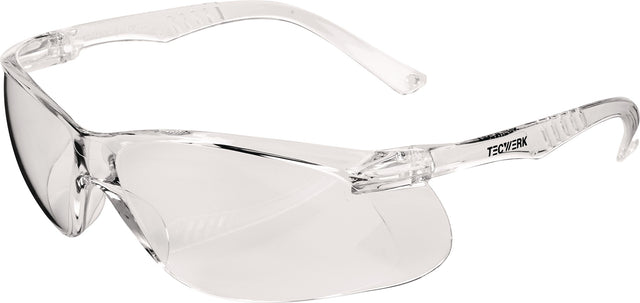 TECWERK Schutzbrille Daylight One EN 166 – Klare Polycarbonat-Scheibe, kratzfest & beschlagfrei