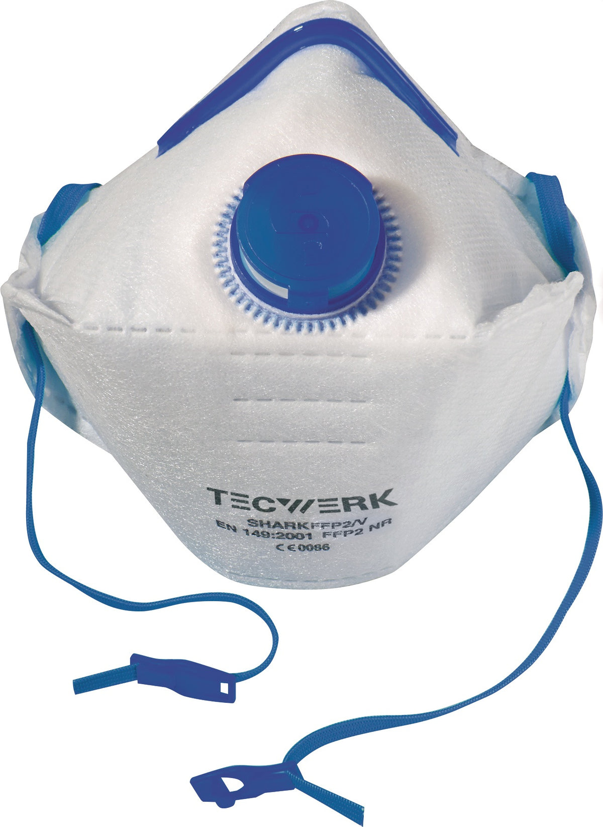 TECWERK Shark FFP2/V NR D Atemschutzmaske mit Ausatemventil, faltbar