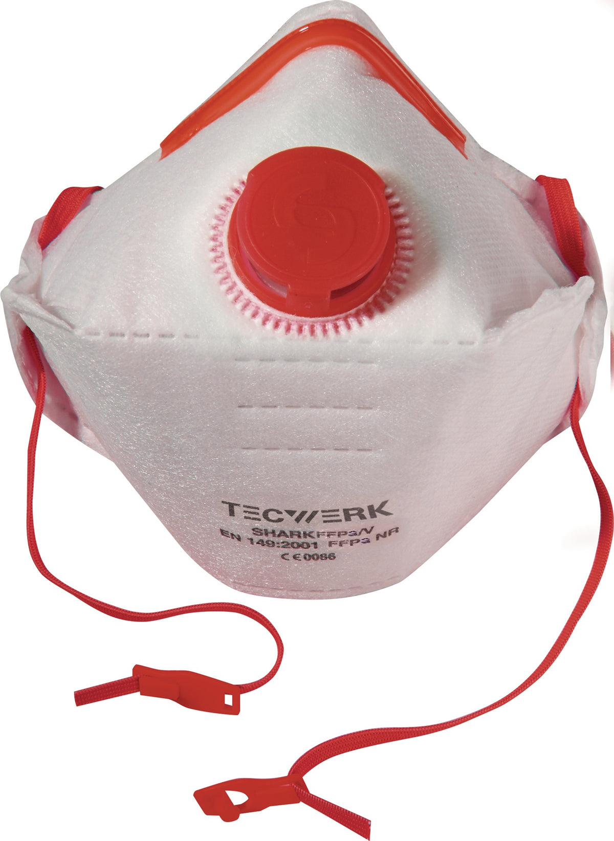TECWERK Atemschutzmaske Shark FFP3/V NR D mit Ausatemventil, faltbar – 12 Stück