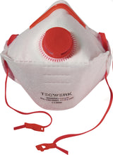 TECWERK Atemschutzmaske Shark FFP3/V NR D mit Ausatemventil, faltbar – 12 Stück