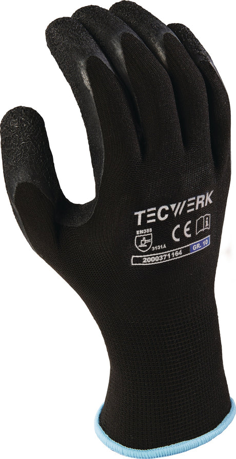 TECWERK Handschuhe Finegrip Gr.8 schwarz EN 388 PSA II – 12 Paar