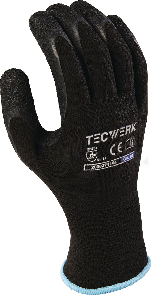 TECWERK Handschuhe Finegrip Gr.8 schwarz EN 388 PSA II – 12 Paar