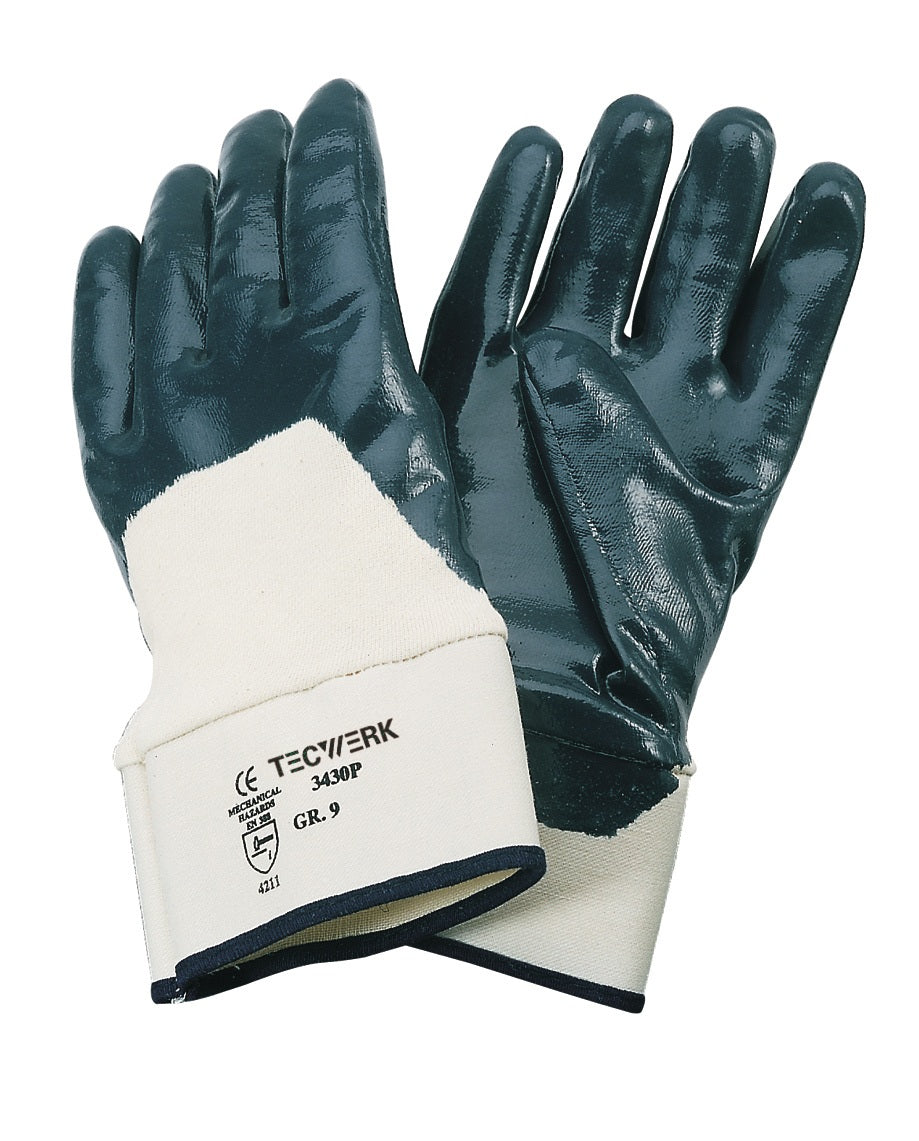 TECWERK Handschuhe Neckar Gr.9 blau Nitrilbeschichtung EN 388 PSA II