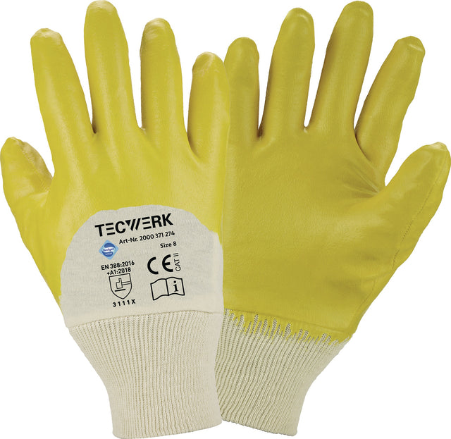 ASATEX Handschuhe Ems Gr.8 gelb Nitrilbeschichtung EN 388 PSA Kat. II – 12 Paar