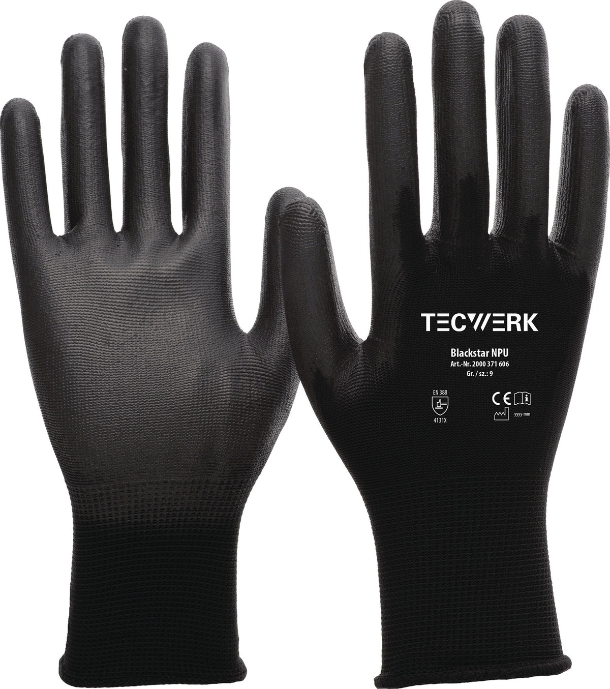 Handschuhe Blackstar NPU Gr.6 (S) schwarz EN 388 PSA II TECWERK – 12 Paar