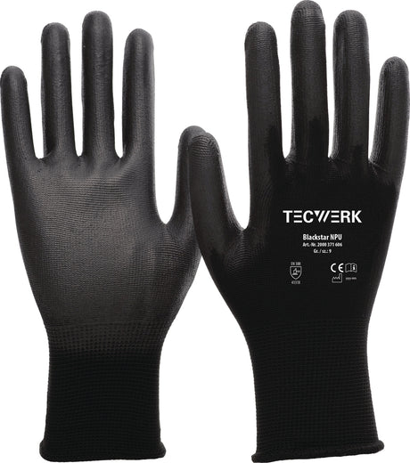 Handschuhe Blackstar NPU Gr.6 (S) schwarz EN 388 PSA II TECWERK – 12 Paar