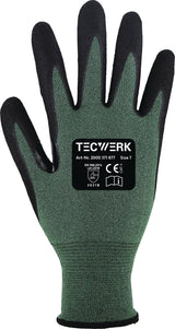 TECWERK Schnittschutzhandschuhe Mosel Gr.7 grün/schwarz EN 388 PSA II 10 Paar