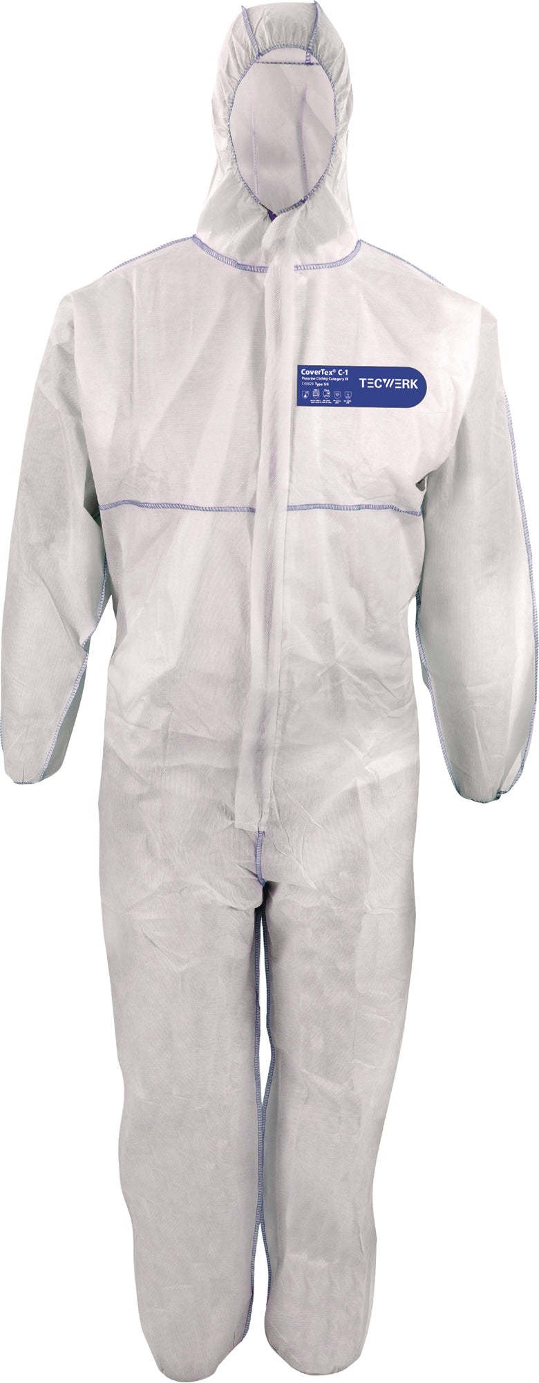 TECWERK Schutzoverall CoverTex® Gr.XXXL blau PSA III – Typ 5+6, antistatisch, atmungsaktiv