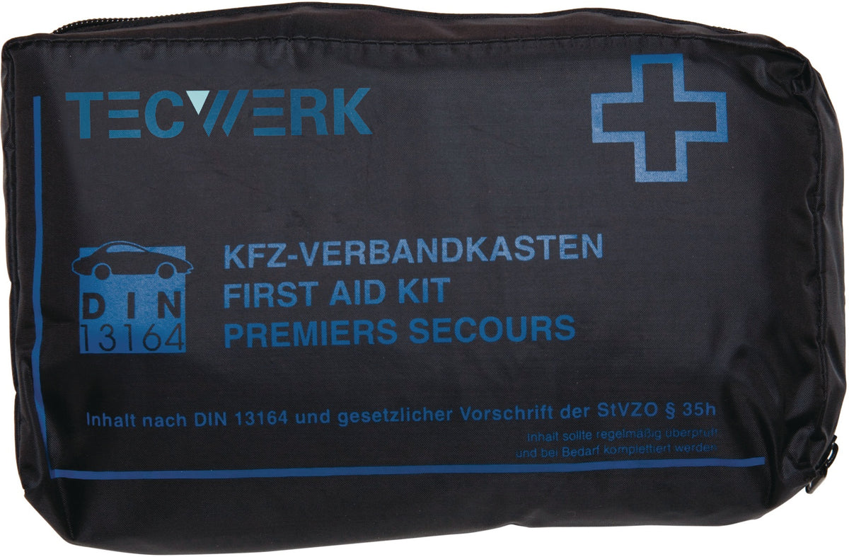 KFZ Verbandtasche ultraTRAFFIC BAG schwarz Nylon DIN 13164-2022 TECWERK