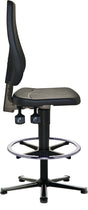 TECWERK Arbeitsdrehstuhl Bodengleiter + Fußring Integralschaum schwarz 580-850 mm