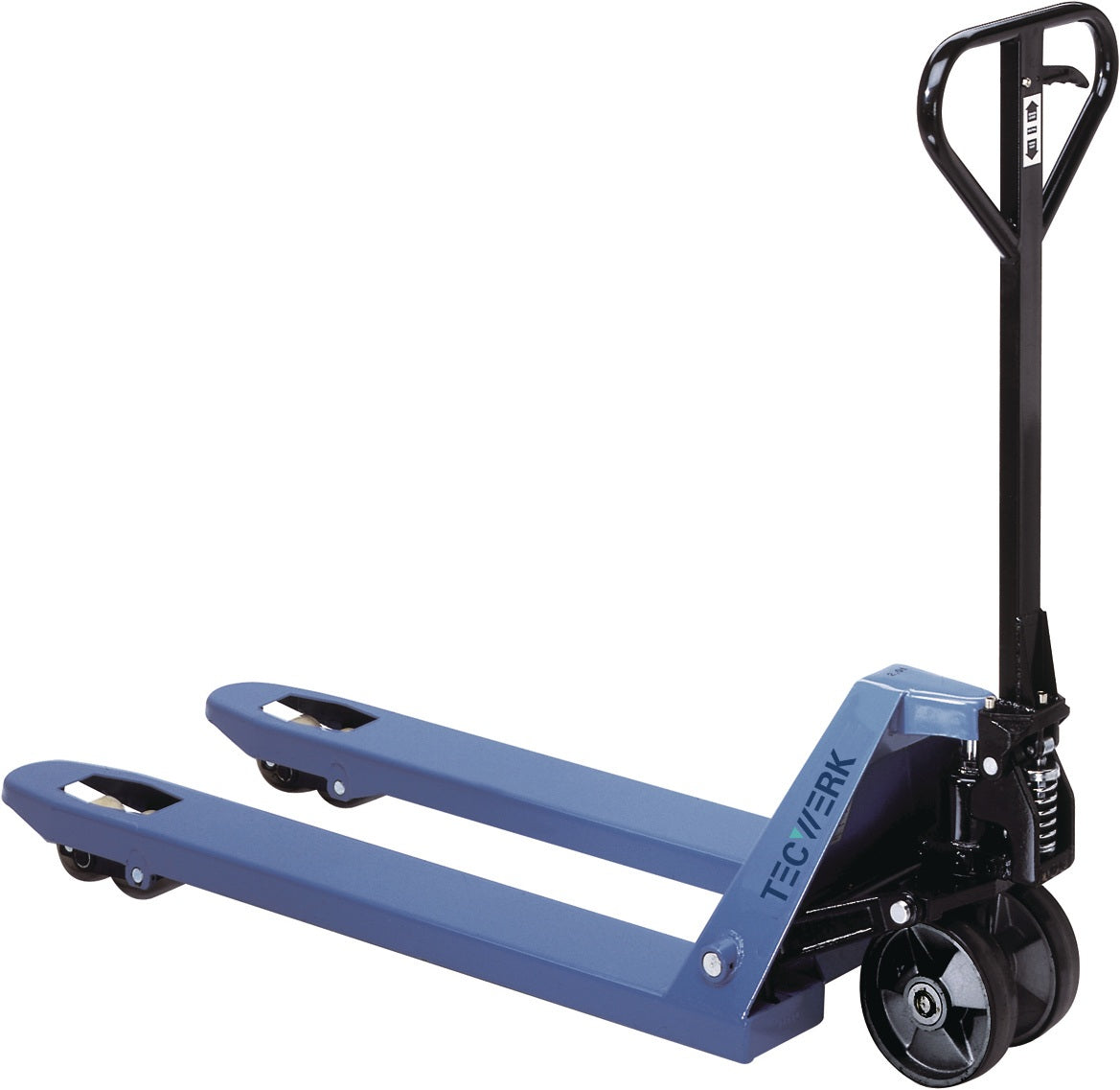 TECWERK Gabelhubwagen 2500 kg Tragkraft, 1150 mm Gabellänge, taubenblau RAL 5014