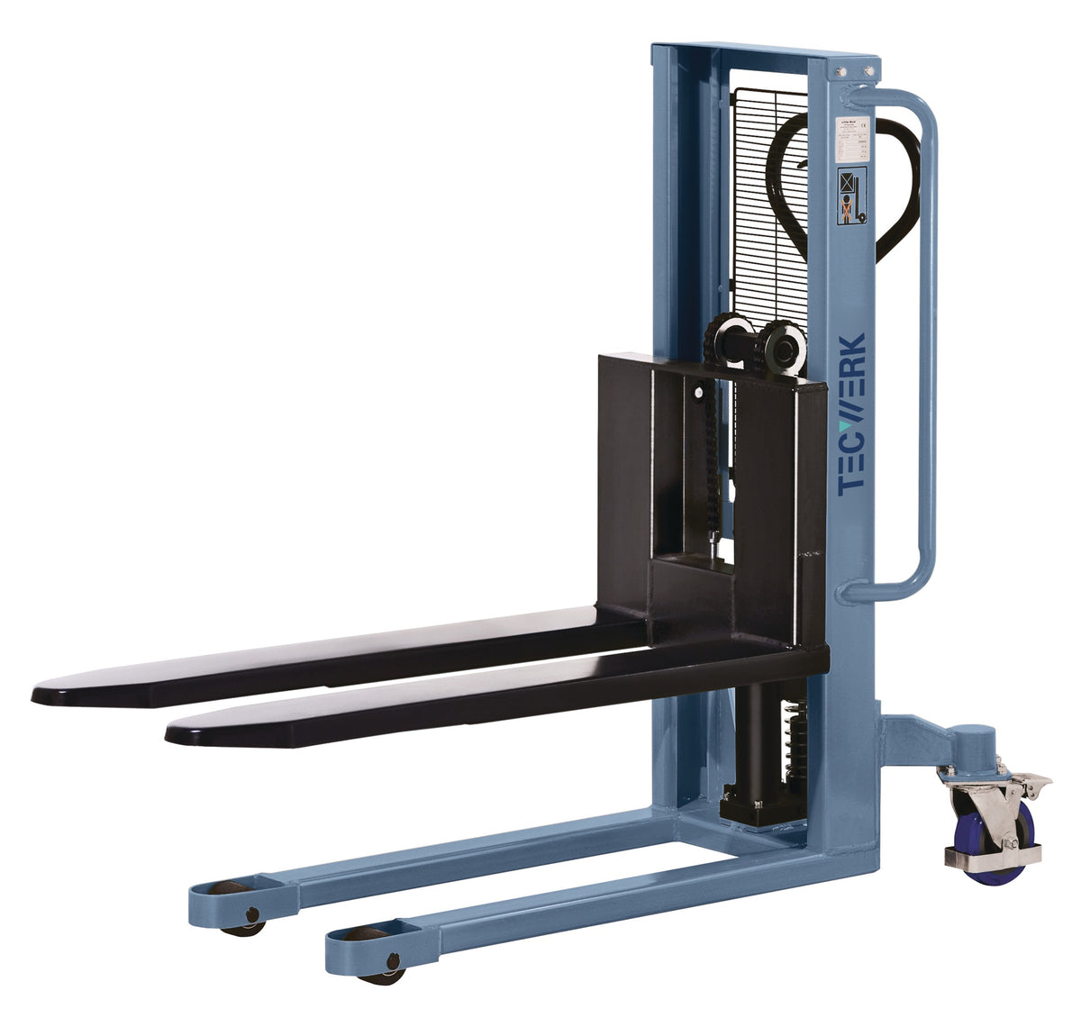 TECWERK Hochhubstapler 1000 kg, Gabellänge 1150 mm, handhydraulisch, Einfachmast