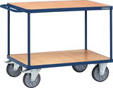 TECWERK Tischwagen 2 Ladeflächen 600x600 mm, 500 kg, saphirblau