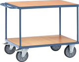 TECWERK Tischwagen 2 Ladeflächen 600x600 mm, 500 kg, saphirblau