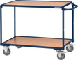 TECWERK Tischwagen 2 Ladeflächen 850x500 mm saphirblau 300 kg Schiebebügel waagerecht