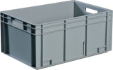TECWERK Transportbehälter L300xB200xH120mm grau PP Muschelgriff geschlossene Seitenwände