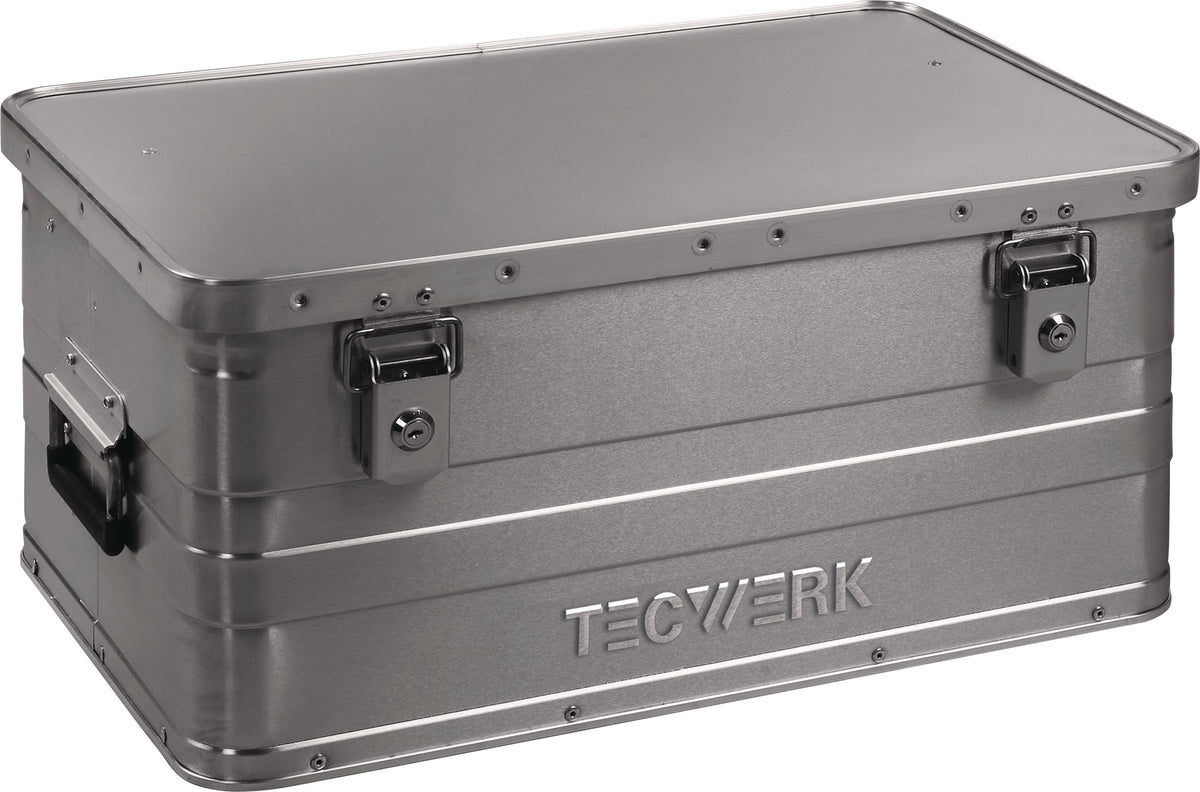 TECWERK Aluminiumbox 29 l mit Klappverschluss und Zylinderschloss, 430 x 330 x 275 mm