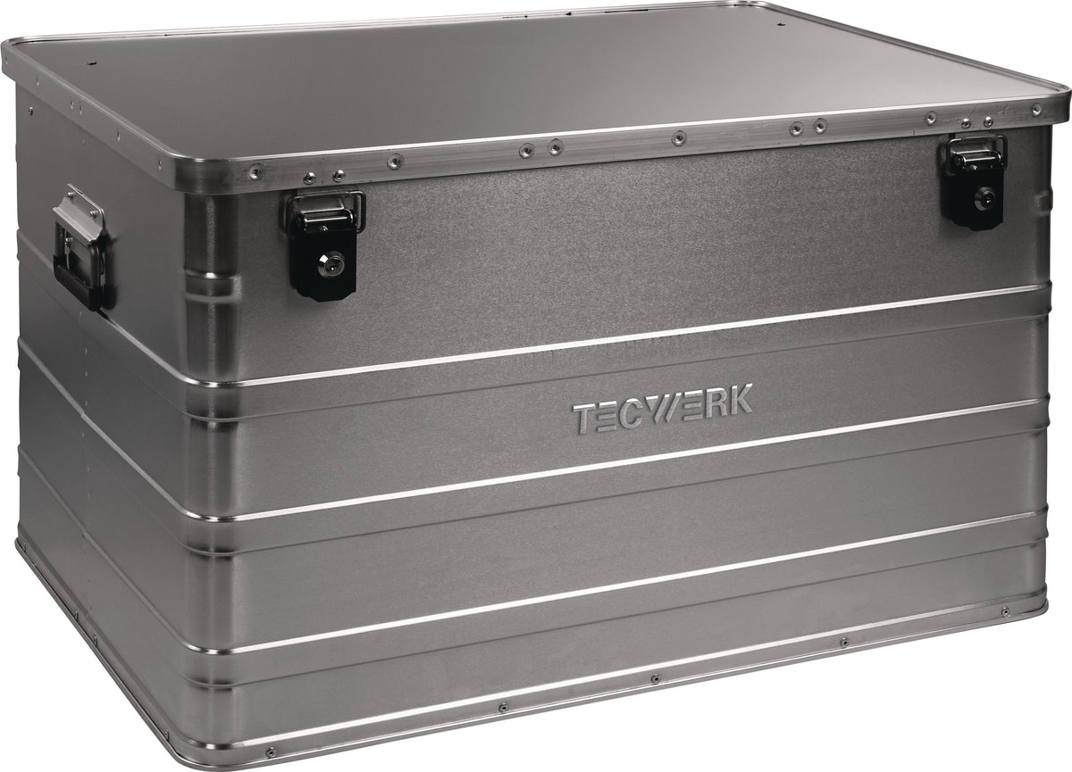 TECWERK Aluminiumbox 29 l mit Klappverschluss und Zylinderschloss, 430 x 330 x 275 mm