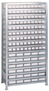 TECWERK Steckregal 2000x1000x400mm Grundregal mit 14 verzinkten Fachböden und Lagerboxen