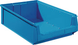 Sichtlagerkasten L500/450xB310xH200mm PE blau TECWERK – 10 Stück, stapelbar & säurebeständig