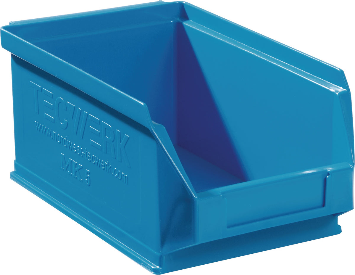Sichtlagerkasten L500/450xB310xH200mm PE blau TECWERK – 10 Stück, stapelbar & säurebeständig