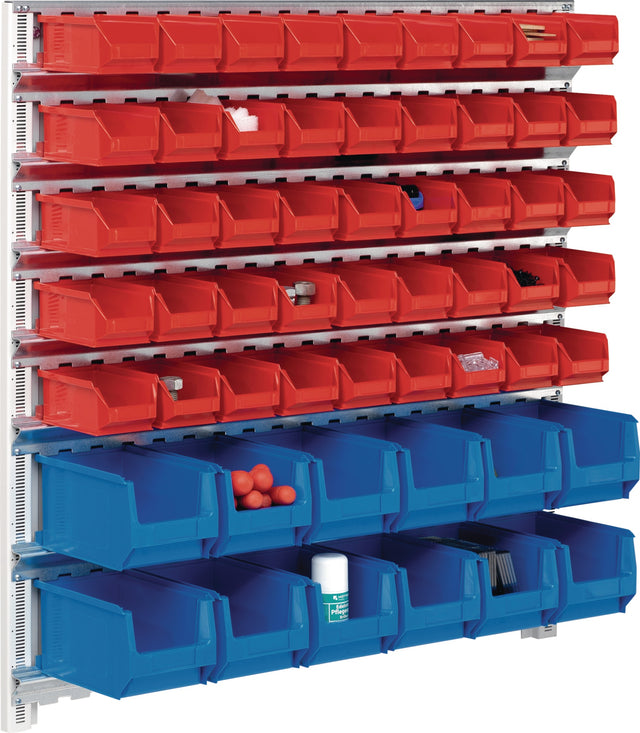TECWERK Sichtlagerkastenset 1000x1010x255 mm verzinkt mit 57 Sichtlagerkästen